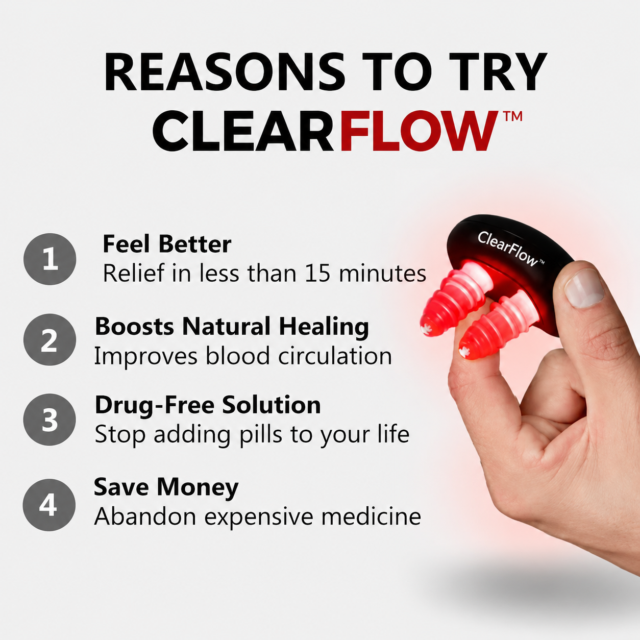 ClearFlow™ Red Light Nasal Therapy Device