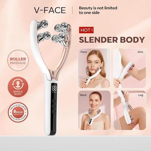 with 3D Roller Wireless Microcurrent Facial Massager 3 Intensity Levels Rechargeable Lifting Toning Tool Portable Easy to Use