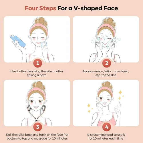 with 3D Roller Wireless Microcurrent Facial Massager 3 Intensity Levels Rechargeable Lifting Toning Tool Portable Easy to Use