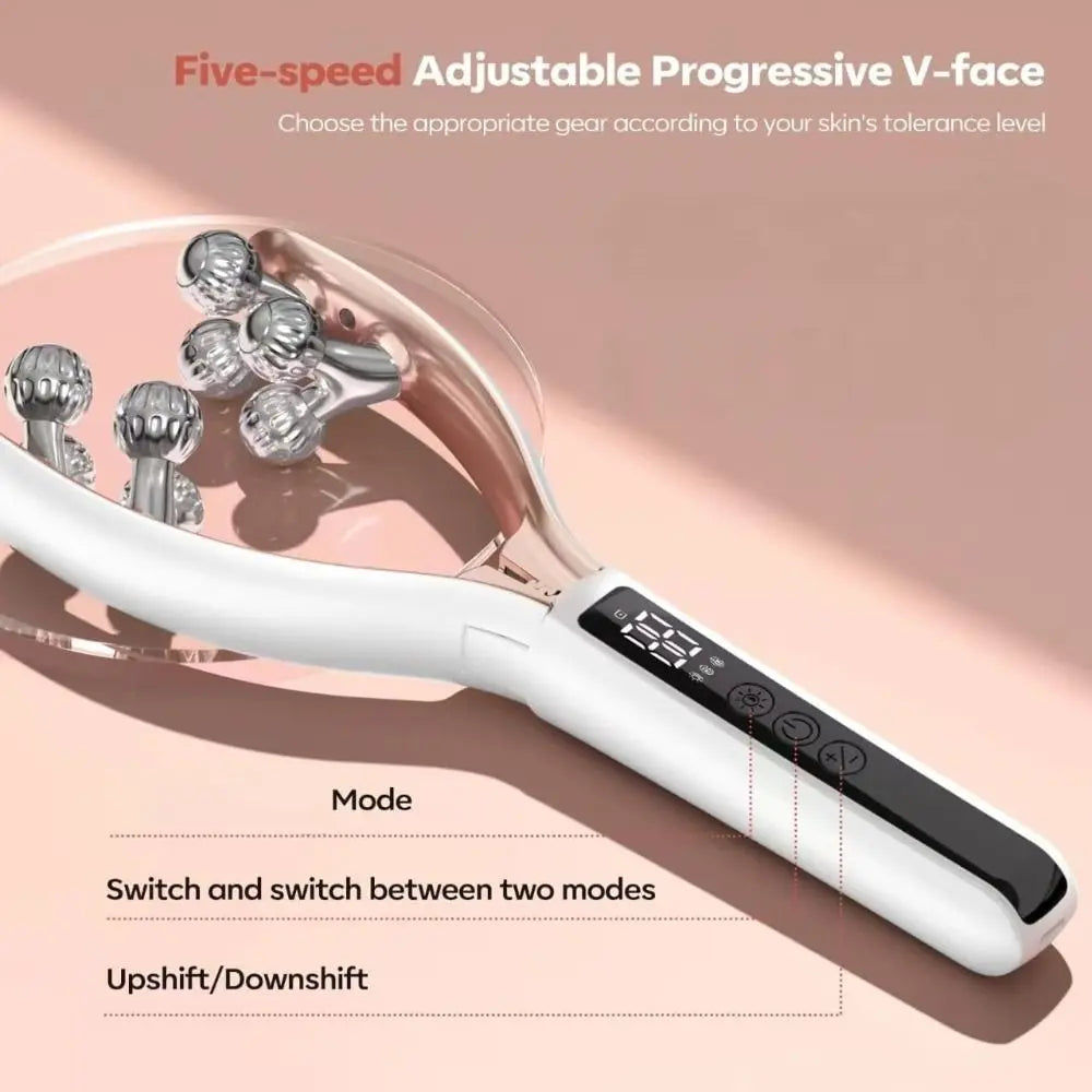 with 3D Roller Wireless Microcurrent Facial Massager 3 Intensity Levels Rechargeable Lifting Toning Tool Portable Easy to Use
